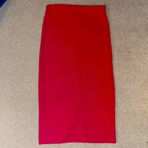 H&M red pencil skirt